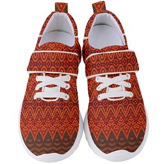 Boho Rust Orange Brown Pattern Women s Velcro Strap Shoes