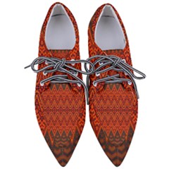 Boho Rust Orange Brown Pattern Pointed Oxford Shoes by SpinnyChairDesigns
