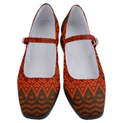 Boho Rust Orange Brown Pattern Women s Mary Jane Shoes