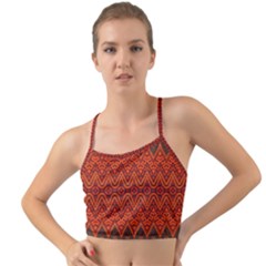 Boho Rust Orange Brown Pattern Mini Tank Bikini Top