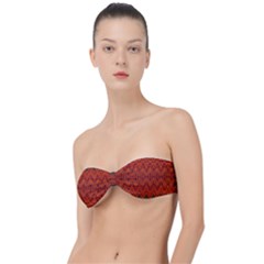 Boho Rust Orange Brown Pattern Classic Bandeau Bikini Top 