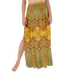 Boho Old Gold Pattern Maxi Chiffon Tie-up Sarong by SpinnyChairDesigns