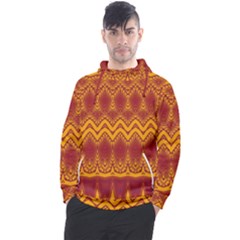 Boho Red Gold Pattern Men s Pullover Hoodie by SpinnyChairDesigns