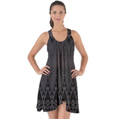Boho Black Diamonds Show Some Back Chiffon Dress by SpinnyChairDesigns
