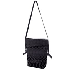 Boho Black Diamonds Folding Shoulder Bag by SpinnyChairDesigns