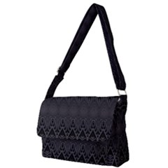 Boho Black Diamonds Full Print Messenger Bag (l) by SpinnyChairDesigns