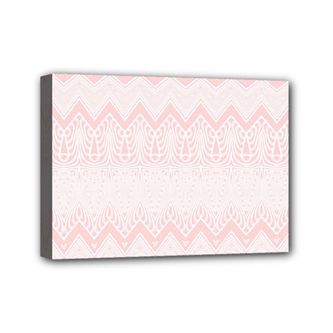 Boho Pastel Pink Pattern Mini Canvas 7  X 5  (stretched) by SpinnyChairDesigns