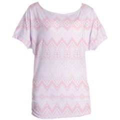 Boho Pastel Pink Pattern Women s Oversized Tee by SpinnyChairDesigns