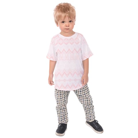 Boho Pastel Pink Pattern Kids  Raglan Tee by SpinnyChairDesigns