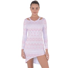 Boho Pastel Pink Pattern Asymmetric Cut-out Shift Dress by SpinnyChairDesigns