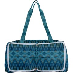 Boho Teal Blue Pattern Multi Function Bag by SpinnyChairDesigns