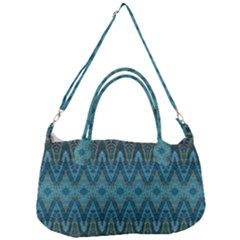 Boho Teal Blue Pattern Removal Strap Handbag by SpinnyChairDesigns