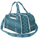 Boho Teal Blue Pattern Burner Gym Duffel Bag View2