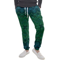 Boho Emerald Green And Blue  Men s Jogger Sweatpants by SpinnyChairDesigns