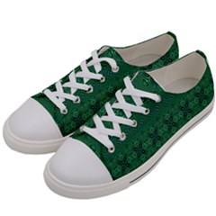 Boho Emerald Green And Blue  Women s Low Top Canvas Sneakers