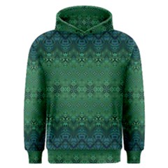 Boho Emerald Green And Blue  Men s Overhead Hoodie by SpinnyChairDesigns