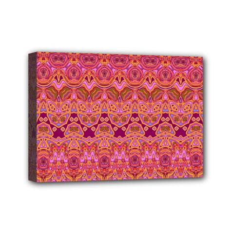 Boho Pink Pattern Mini Canvas 7  X 5  (stretched) by SpinnyChairDesigns