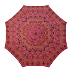 Boho Pink Pattern Golf Umbrellas by SpinnyChairDesigns