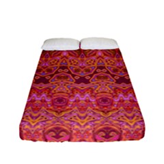 Boho Pink Pattern Fitted Sheet (full/ Double Size) by SpinnyChairDesigns