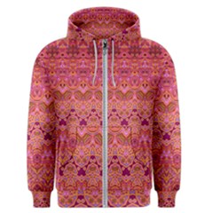 Boho Pink Pattern Men s Zipper Hoodie by SpinnyChairDesigns