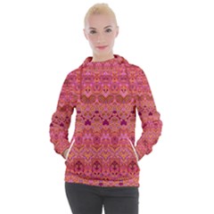 Boho Pink Pattern Women s Hooded Pullover by SpinnyChairDesigns