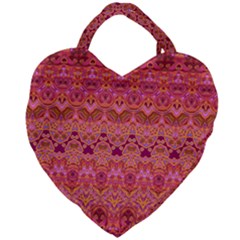 Boho Pink Pattern Giant Heart Shaped Tote by SpinnyChairDesigns