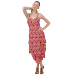 Boho Pink Pattern Layered Bottom Dress by SpinnyChairDesigns