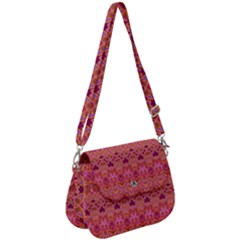 Boho Pink Pattern Saddle Handbag by SpinnyChairDesigns