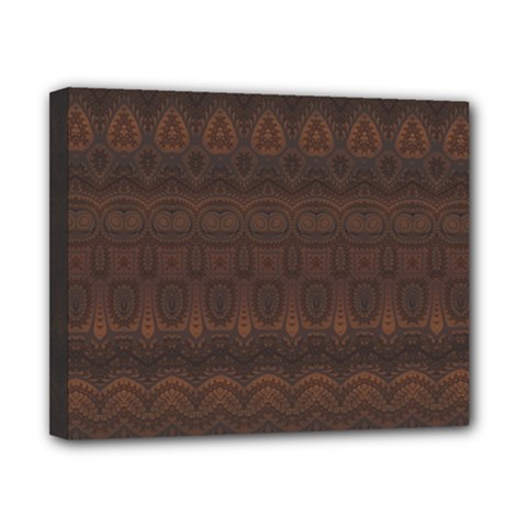 Boho Chocolate Brown Canvas 10  X 8  (stretched) by SpinnyChairDesigns