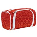 Boho Red Orange Toiletries Pouch View2