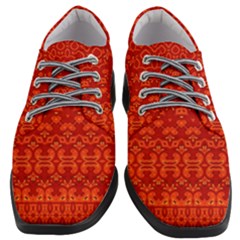 Boho Red Orange Women Heeled Oxford Shoes by SpinnyChairDesigns