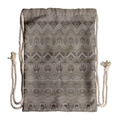 Boho Khaki  Drawstring Bag (large) by SpinnyChairDesigns