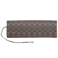 Boho Khaki  Roll Up Canvas Pencil Holder (m)