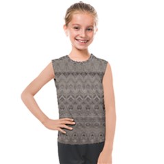 Boho Khaki  Kids  Mesh Tank Top by SpinnyChairDesigns