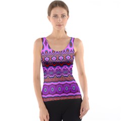 Boho Magenta Pattern Tank Top by SpinnyChairDesigns