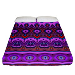 Boho Magenta Pattern Fitted Sheet (king Size) by SpinnyChairDesigns