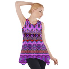 Boho Magenta Pattern Side Drop Tank Tunic by SpinnyChairDesigns