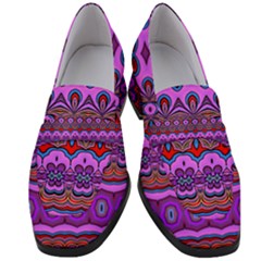 Boho Magenta Pattern Women s Chunky Heel Loafers by SpinnyChairDesigns