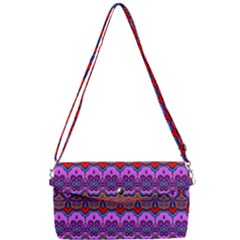 Boho Magenta Pattern Removable Strap Clutch Bag