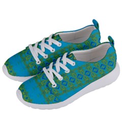 Boho Blue Green Pattern Women s Lightweight Sports Shoes by SpinnyChairDesigns