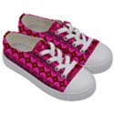 Boho Bright Pink Floral Kids  Low Top Canvas Sneakers View3