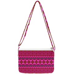 Boho Bright Pink Floral Double Gusset Crossbody Bag by SpinnyChairDesigns