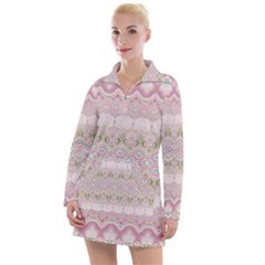 Boho Pastel Spring Floral Pink Women s Long Sleeve Casual Dress by SpinnyChairDesigns