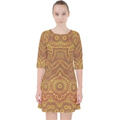 Boho Sunflower Print Pocket Dress by SpinnyChairDesigns
