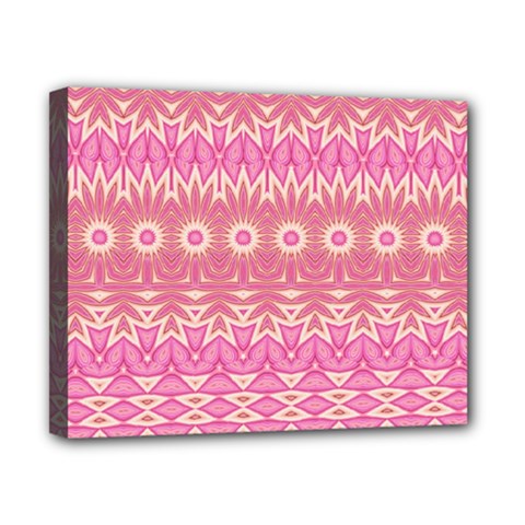 Boho Pink Floral Pattern Canvas 10  X 8  (stretched)