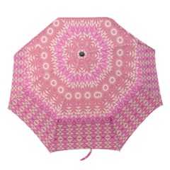 Boho Pink Floral Pattern Folding Umbrellas