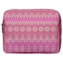 Boho Pink Floral Pattern Make Up Pouch (large) by SpinnyChairDesigns