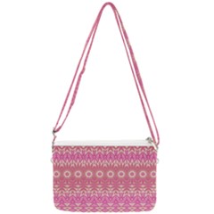 Boho Pink Floral Pattern Double Gusset Crossbody Bag