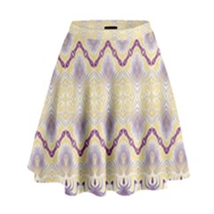 Boho Violet Yellow High Waist Skirt
