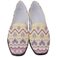 Boho Violet Yellow Women s Classic Loafer Heels by SpinnyChairDesigns